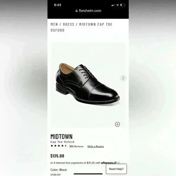 Florsheim Midtown Cap Toe Oxford Men’s Dress Shoes size 10 - Picture 11 of 11
